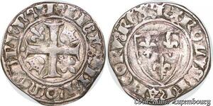 S6859 Charles VI le Bien-Aimé Fol Blanc guénar Paris mint 5th emission Silver