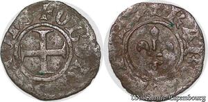 S6867 Rare Charles Vi Le Fou Le Bien Aimé Obole Tournois 1er Emission Paris