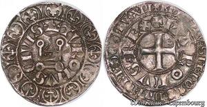 S6868 Rare Charles V 1364-1380 Gros tournois 2ème émission SUP Argent