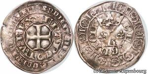 S6870 Rare Charles V 1364-1380 Blanc au K 20 avril 1365 Argent Silver