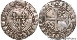 S6873 Charles VI the Mad 1380-1422 demi-guénar Toulouse 2nd emission Argent
