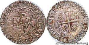 S6895 Rare Louis XII Douzain grand blanc à la couronne 25/04/1498 Lyon