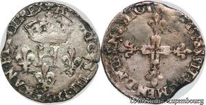 S6918 Henri III Double Sol Parisis 2e type 1586, MontpellI Argent Silver