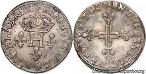 S6921 Henri III 1574-1589 Double Sol Parisis 2e type 1578 Argent ->Faire Offre
