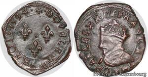 S6941 Charles X Cardinal of Bourbon Double tournois type de Dijon 1594