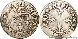 S6952 Rare Faux D'époque Charles IX 1560-1574 Double sol Parisis 1569 D Lyon