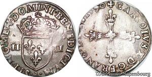 S6954 Charles X 1/4 Quart Ecu 1590 A Paris Argent Silver ->Faire Offre