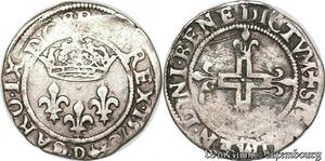 S6961 Charles IX double sol Parisis 1er type 1570 D Lyon Silver