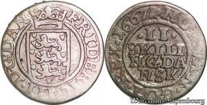 S6982 Danemark 2 Skilling Frederick III 1667 Silver ->Make offer