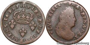 S7006 Louis XIV the sin king II Deniers légende latine 1696 BB Strasbourg