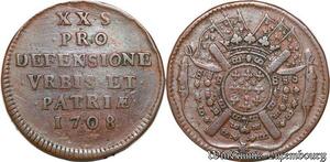 S7009 Flandres SIÈGE de Lille Vingt 20 sols monnaie obsidionale 1708 Lille