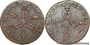 S7033 Six Deniers Louis XIV Dardenne 1710 & Aix-en-Provence