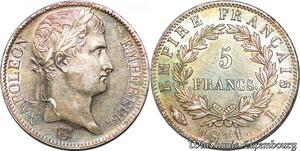 S7058 Rare 5 Francs Napoléon I 1811 I Limoges Argent Silver superbe Patine !