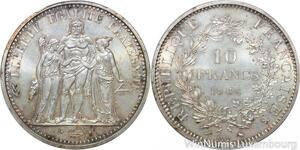 S7088 Rare Finest TOP POP 10 Francs Essai Pattern Hercule 1964 Silver PCGS SP67 
