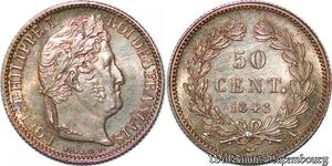 S7125 50 Centimes Louis-Philippe 1848 A Paris Argent Silver Splendide FDC !