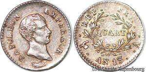 S7126 Rare 1/4 Franc Napoléon I An 13 A Paris Splendide Silber ->Angebot M