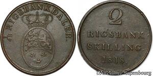 S7146 Dänemark Danemark 2 RBS 1818 Ku Frederik VI Siegs 18 Rigsbankskilling