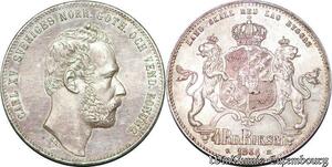 S7155 Sweden 4 Riksdaler 1864-ST Stockholm Mint Karl XV Silver UNC !