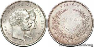 S7157 Dänemark denmark 2 Kroner 1892 50th wedding UNC ! Silver ->Make offer