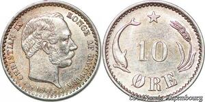 S7168 Dänemark 10 Öre 1903 Christian IX Au Silver ->Make offer
