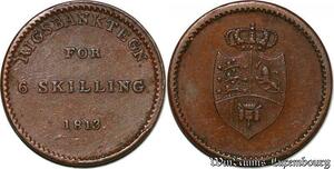 S7173 Rare Danemark 6 Skilling 1813 Frederik VI ->Make offer
