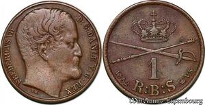 S7192 Denmark Rigsbankskilling 1852 Frederik VII Copper ->Make offer