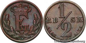 S7193 Denmark 1/2 Rigsbankskilling 1852 FK Frederik VII AU ! ->Make offer