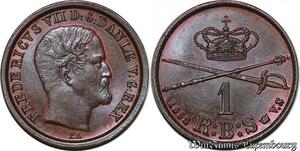 S7194 Dänemark Rigsbankskilling 1853 Frederik VII 1848 1863 Winziger FDC
