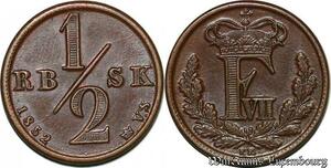 S7195 Denmark 1/2 Rigsbankskilling 1852 FK Frederik VII AU ! ->Make offer