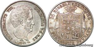 S7204 Danemark 5 Schilling 16 Rigsbankskilling 1842 Christian VIII SilverAUC