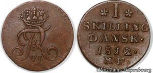 S7208 Danemark Christian VII 1 skilling 1812 MF - AU MS ! ->Make offer