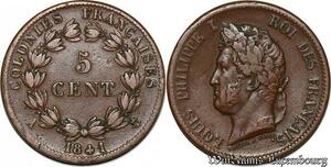 S7214 Guadeloupe Colonies 5 Centimes 1841 Louis-Philippe ->Make offer