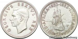 S7244 South Africa 5 Shillings 1952 Capetown Georgeius Sextus Rex Silver