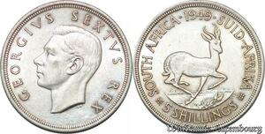 S7251 South Africa 5 Shillings 1949 Georgeivs Sextvs Rex Silver ->Make offer