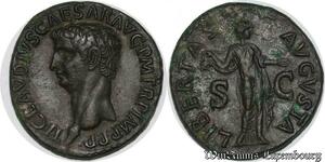 S7269 Roman Empire Très Rare ! Claudius 41 54 Rome TI Clavdivs Caesar Libertas Avgvsta SUP