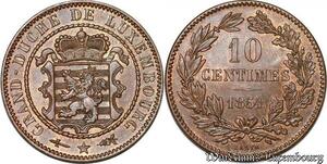 S7273 Rare Luxembourg 10 Centimes Guillaume III 1854 Bruxelles UNC !