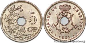 S7276 Belgium 5 Centimes 1902 UNC ! BU ->Make offer