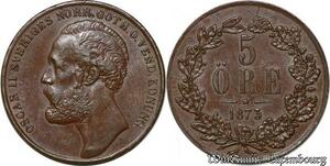 S7297 Suède Sweden 5 Ore 1873 Oskar II ->Make offer