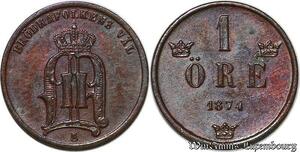 S7305 Suede Svenska 1 öre 1874 Aunc ->Make offer