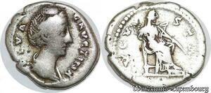S7332 Roman Empire Faustine mère Denierer Rome Avgvsta Argent Silver