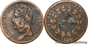 S7348 Guyane 5 Centimes Charles X  pour les colonies 1828 Paris ->Faire Offre