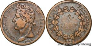 S7354 Guyane 5 Centimes Charles X 1828 Paris ->Faire Offre