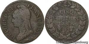 S7379 5 Centimes Dupré an 6/5 BB Strasbourg ->Faire Offre