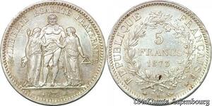 S7400 5 Francs Hercule 1873 A Paris Argent Silver Splendide ->Faire Offre