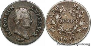 S7431 Rare 1/4 Franc Napoléon Empereur an 13 A Paris ->Faire Offre