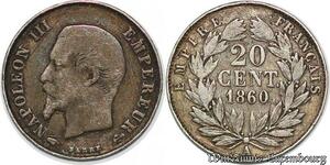 S7434 20 Centimes Napoléon I 1860 A Paris Argent Silver ->Faire Offre