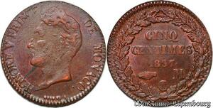 S7440 Monaco Principauté 5 Centimes Honoré V 1837 Lustre ->Faire Offre