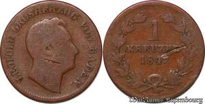 S7507 Germany German States Kreuzer 1847 Baden-Durlach Léopold 1830-1852