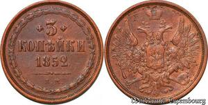 S7514 Russia 3 Kopeks Nicholas I Copper 1852 EM Ekaterinburg VF ->Make offer