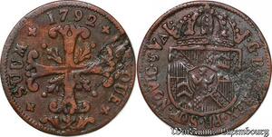 S7527 SuisseSwitzerland Neuchatel 1/2 Batzen 1792 Suum Cuique
